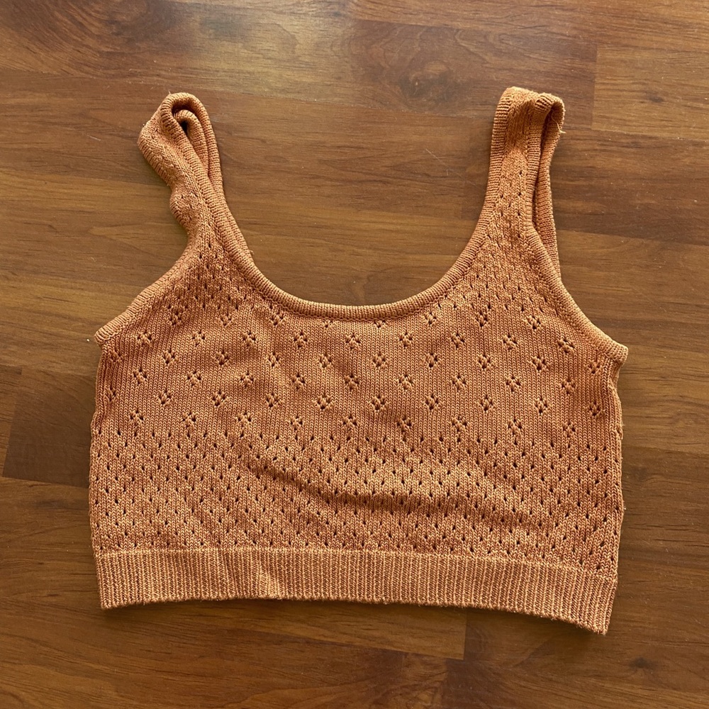 For love and lemons knitz cropped peach salmon knit tank
